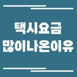 Read more about the article 택시 요금이 갑자기 많이 나오는 이유