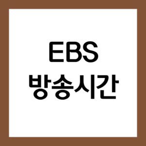 Read more about the article EBS 방송시간 조회