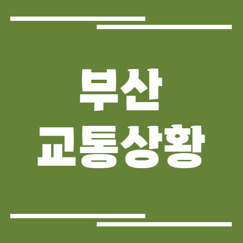 부산 실시간 교통상황 및 정보