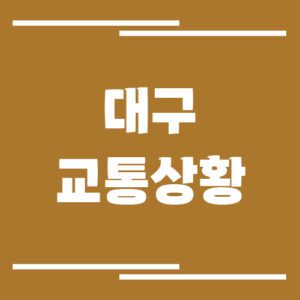 Read more about the article 대구 실시간 교통상황 및 정보 사이트