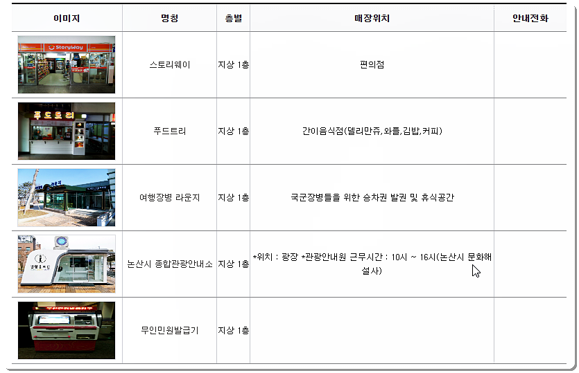 역 내부시설