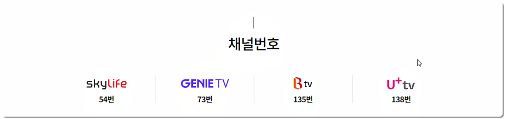 아시아앤 IPTV 채널번호