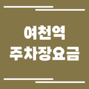 Read more about the article 여천역 주차장 요금