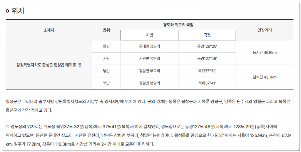 횡성군 소개