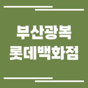 Read more about the article 부산 광복 롯데백화점 주차장 이용 요금