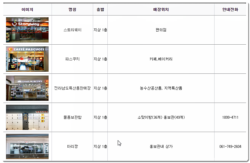 여수엑스포역 내부시설