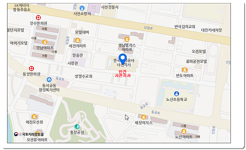 한전 사천지사 위치