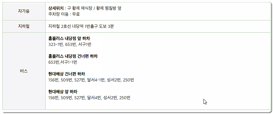 주차장 이용 요금