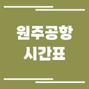 Read more about the article 원주공항 국내선 비행기 시간표 조회 바로가기 (제주)