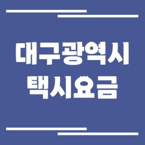 Read more about the article 대구광역시 택시 요금