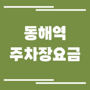 Read more about the article 동해역 주차장 요금 정보