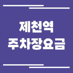 Read more about the article 제천역 주차장 요금
