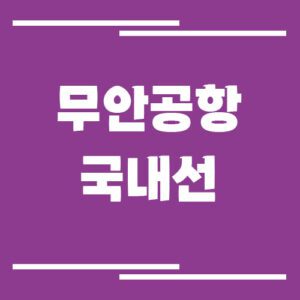 Read more about the article 무안공항 국내선 비행기 시간표 조회