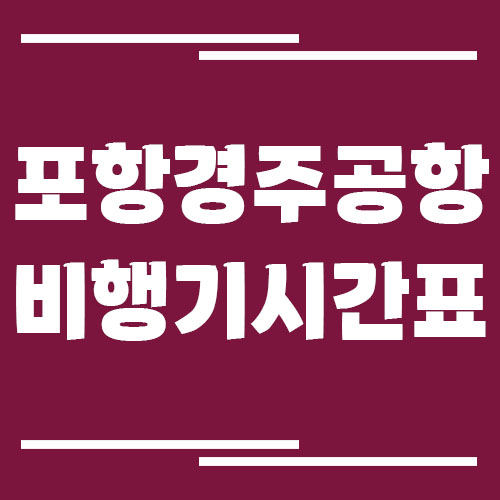 포항경주공항 국내선 비행기 시간표 조회 방법