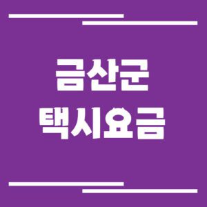 Read more about the article 금산군 택시 요금 안내