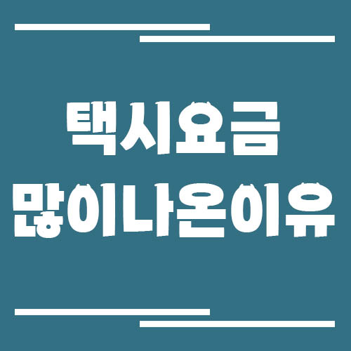 택시 요금이 갑자기 많이 나오는 이유