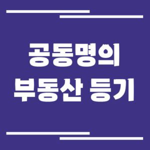 Read more about the article 공동명의 부동산 등기 장단점과 실제 사례