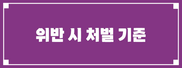 위반 시 처벌 기준