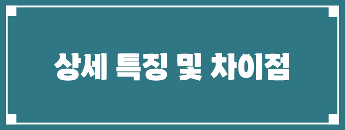 상세 특징 및 차이점