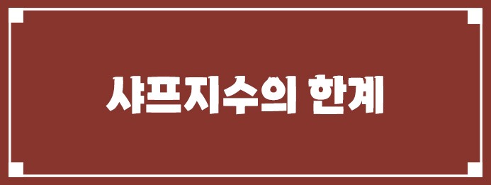 샤프지수의 한계