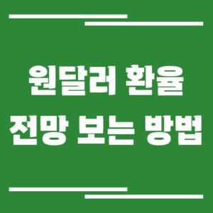 Read more about the article 원달러 환율 전망 보는 방법 (경제지표 쉽게 이해하기)