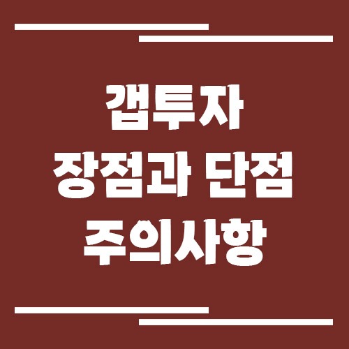 갭투자 장점과 단점 그리고 주의사항