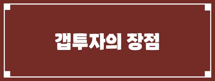 갭투자의 장점