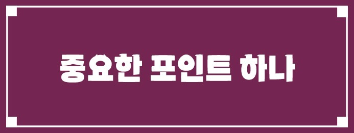 중요한 포인트 하나